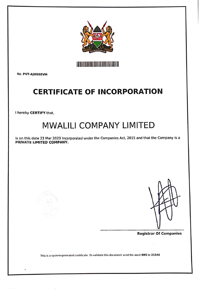 Certificate of Incorporation