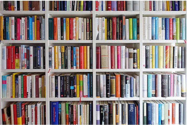Bookshelf with a wide range of learning material